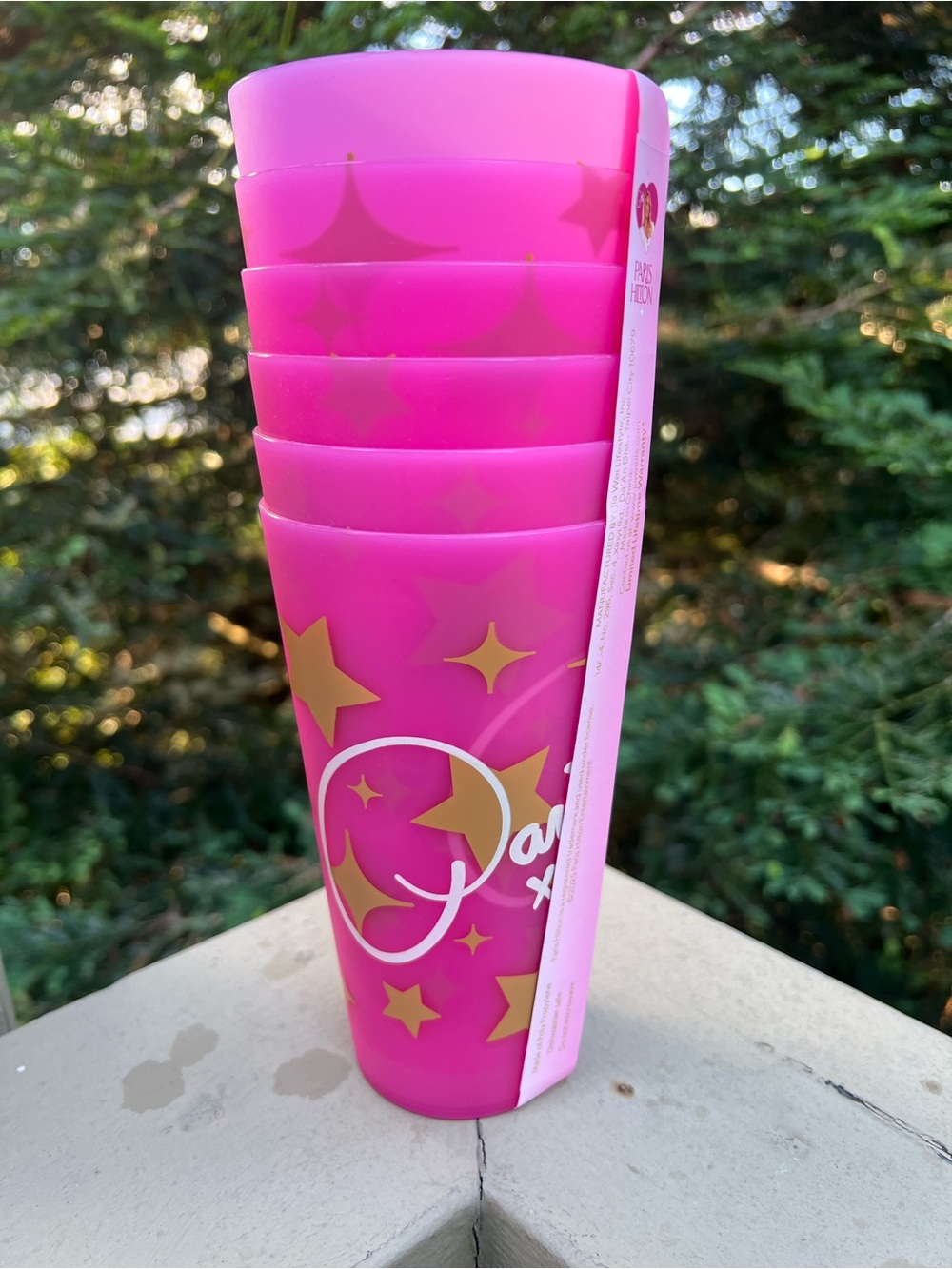 Paris Hilton Hot Pink XOXO Cup Tumbler Set | 6pcs